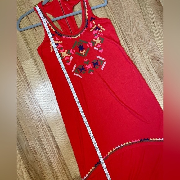 Embroidered High-Low Racerback Dress, Size Small - Picture 8 of 9